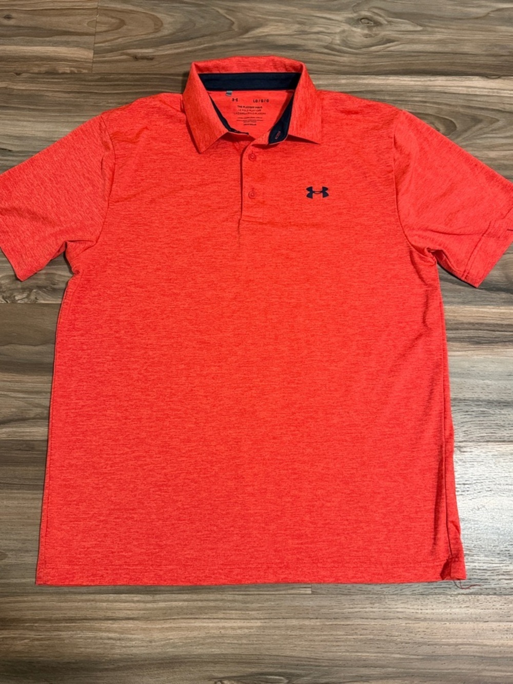 Under Armour Playoff Polo Heather Red S/S Stretch Shirt Large Performance